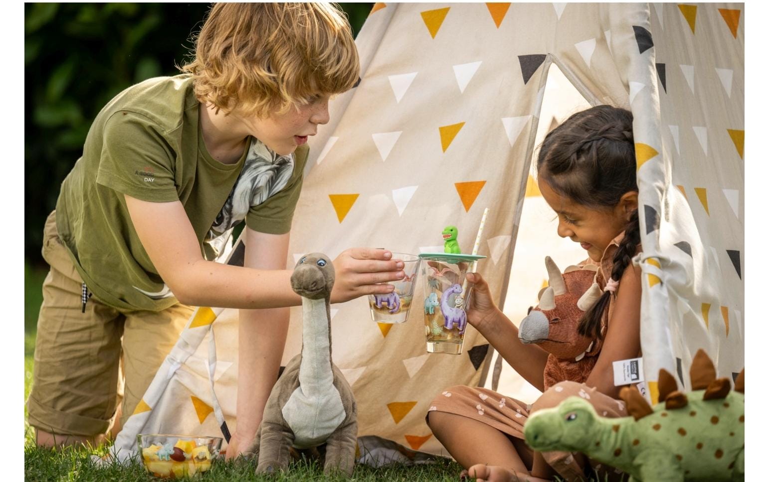 Leonardo Glasabdeckung Avventura Dinosaurier, Grün/Hellblau