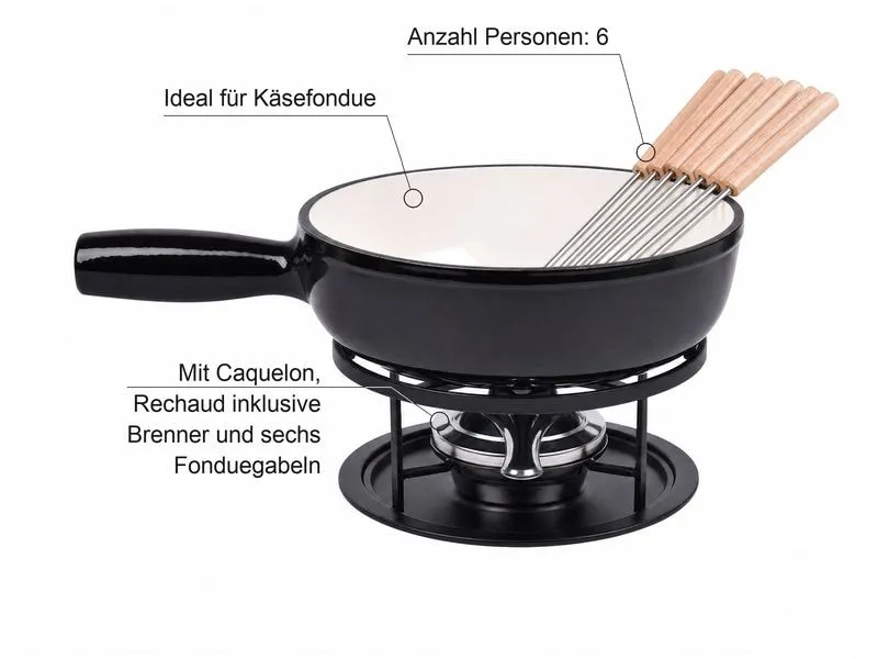 COCON Käsefondue-Set 6 Personen, Schwarz COCON Käsefondue-Set 6 Personen, Schwarz