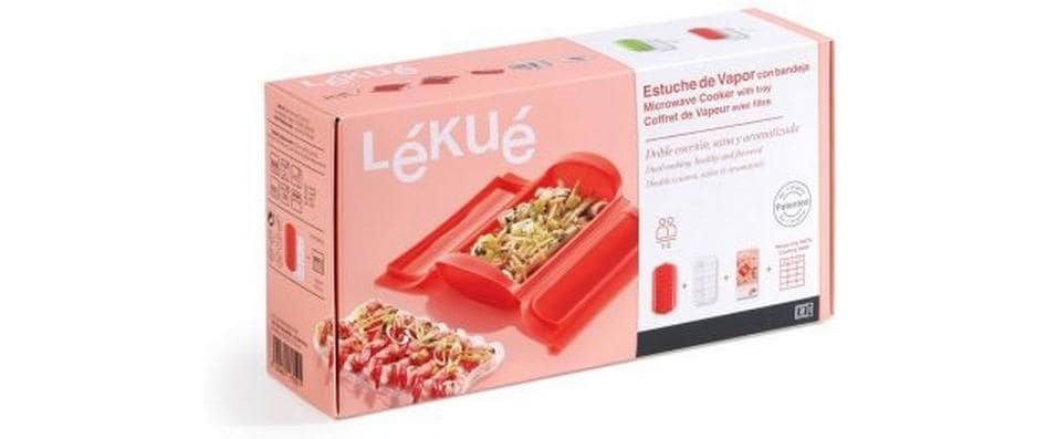 Lékué Mikrowellen-Dampfgarer mit Ablage Grün