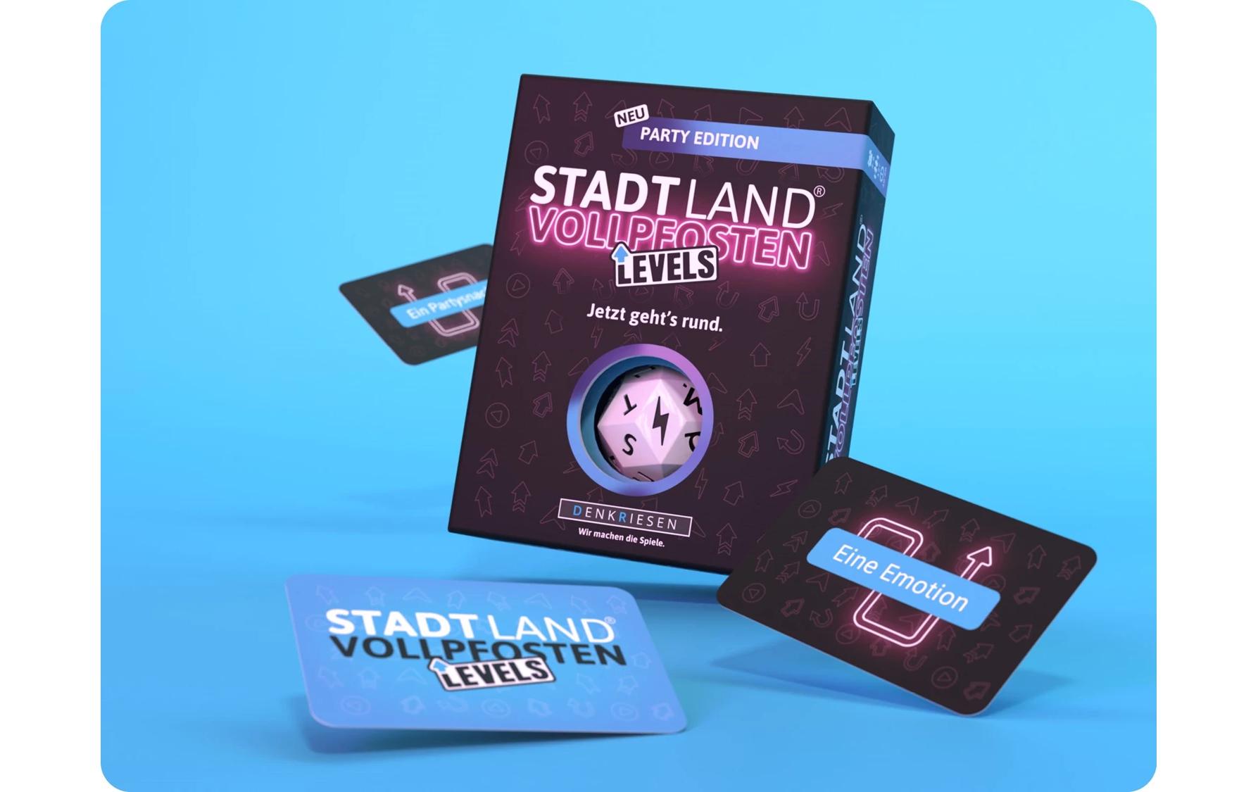 Denkriesen Stadt Land Vollpfosten Levels Party Edition -DE-