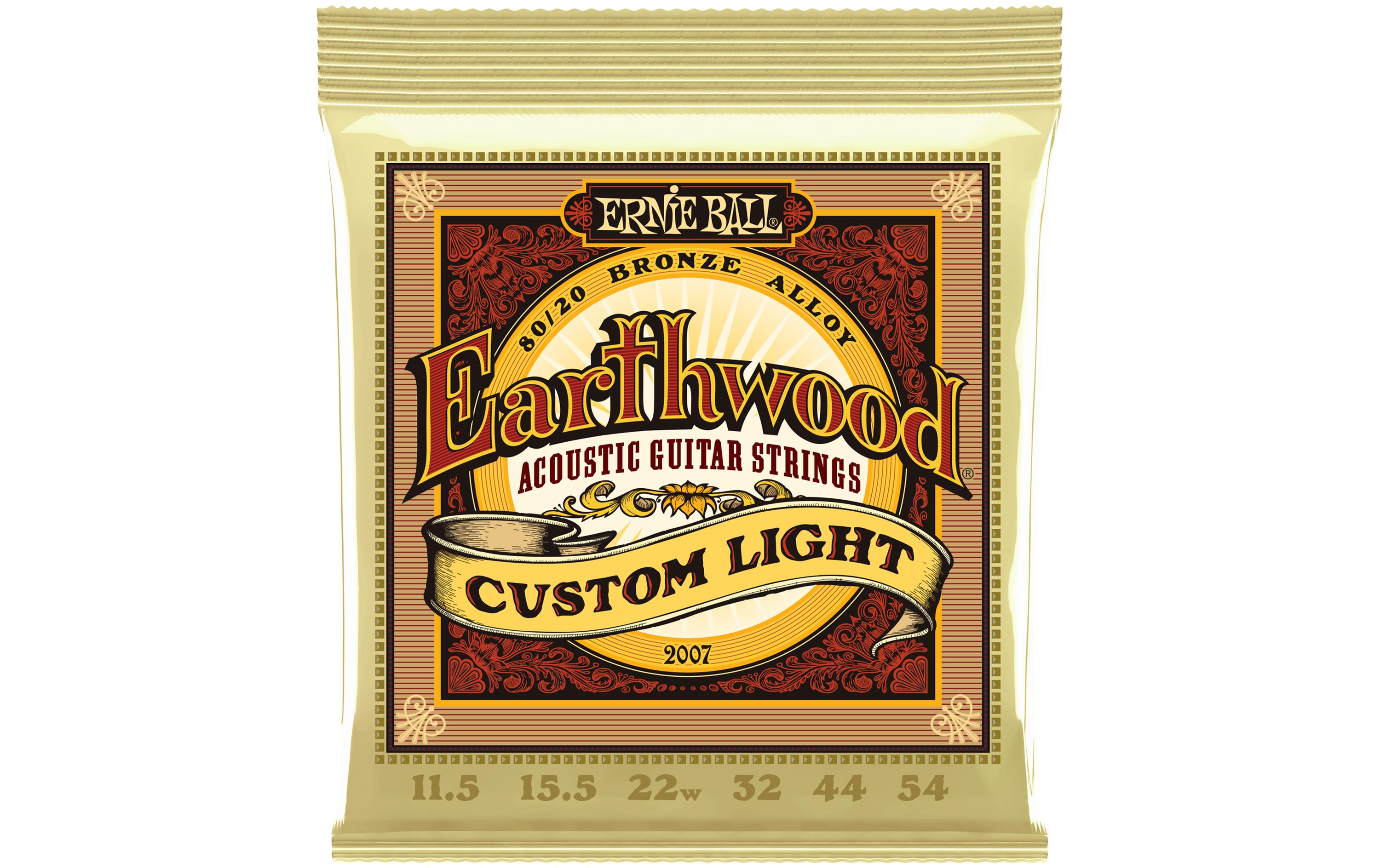 Ernie Ball Gitarrensaiten 2007 Earthwood Bronze – Custom Light 11.5-54