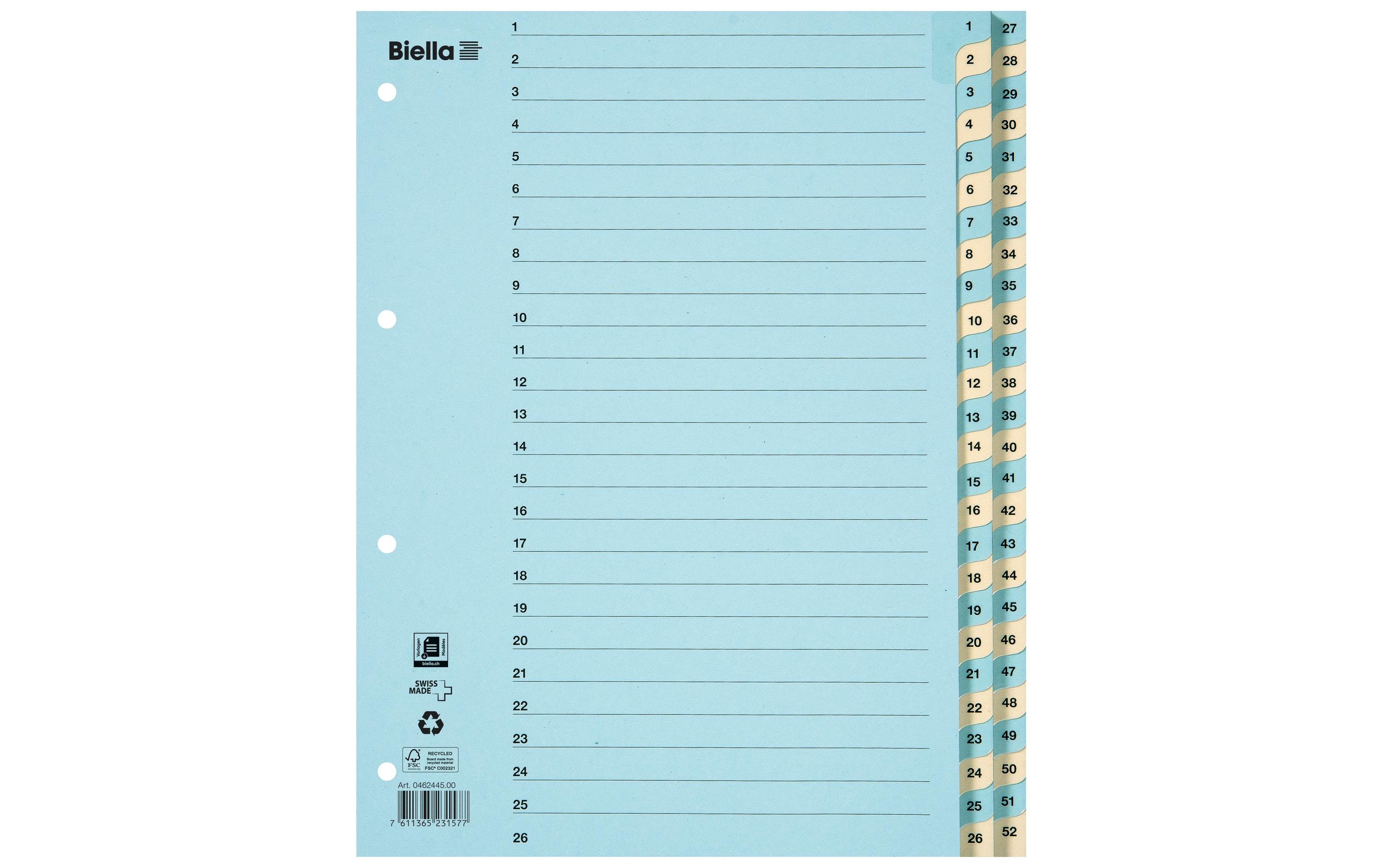 Biella Register A4 1 - 52 Karton