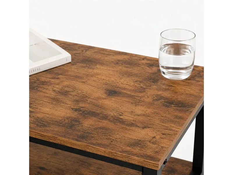 relaxdays Nachttisch 38 x 61 cm, Braun/Schwarz
