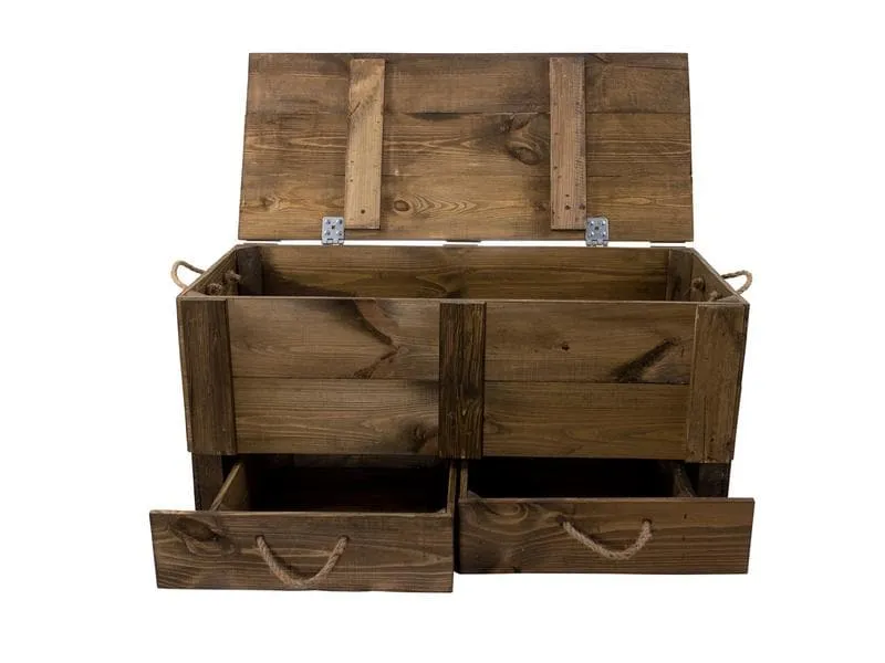 Holz Zollhaus Truhe Vintage Braun, 85 x 40 cm Holz Zollhaus Truhe Vintage Braun, 85 x 40 cm