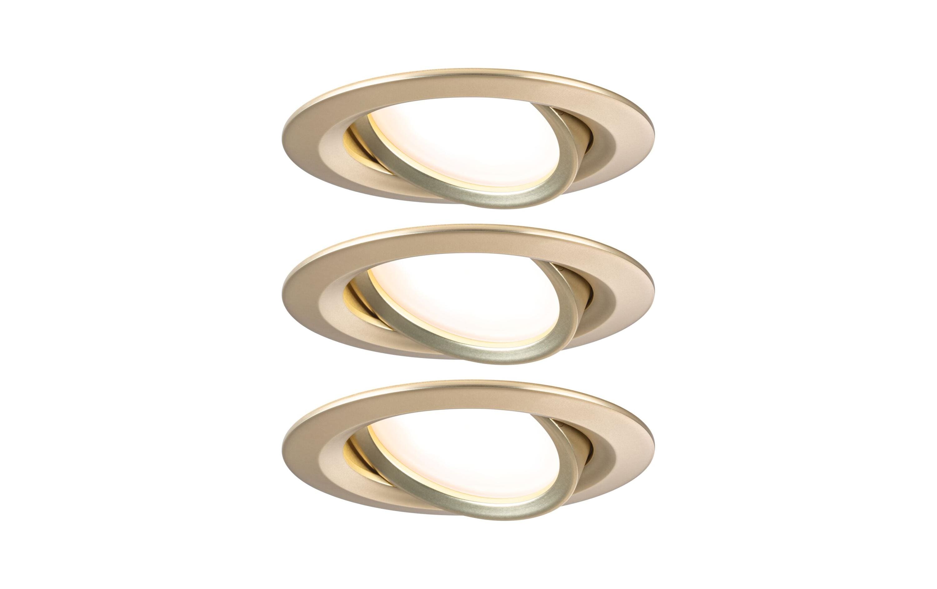 Paulmann Einbauleuchte LED Nova Coin Basisset schwenkbar 3er-Set Gold Paulmann Einbauleuchte LED Nova Coin Basisset schwenkbar 3er-Set Gold