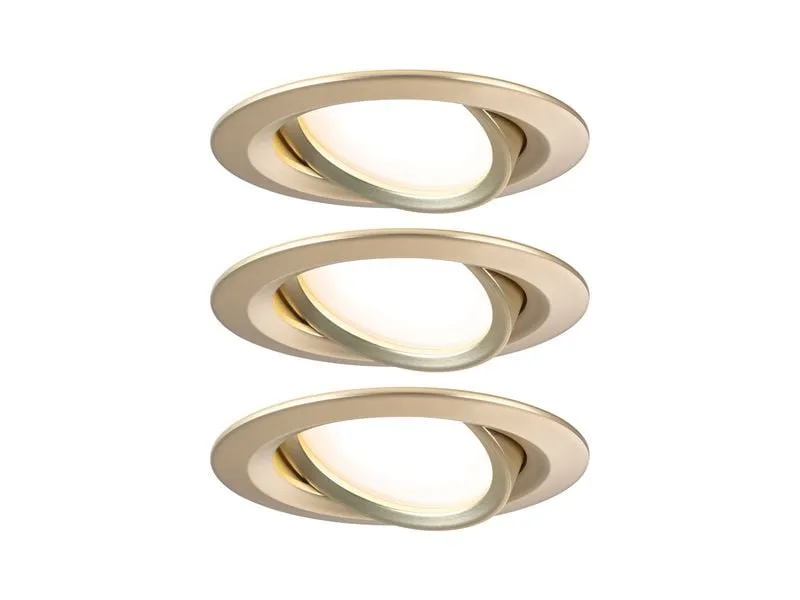 Paulmann Einbauleuchte LED Nova Coin Basisset schwenkbar 3er-Set Gold