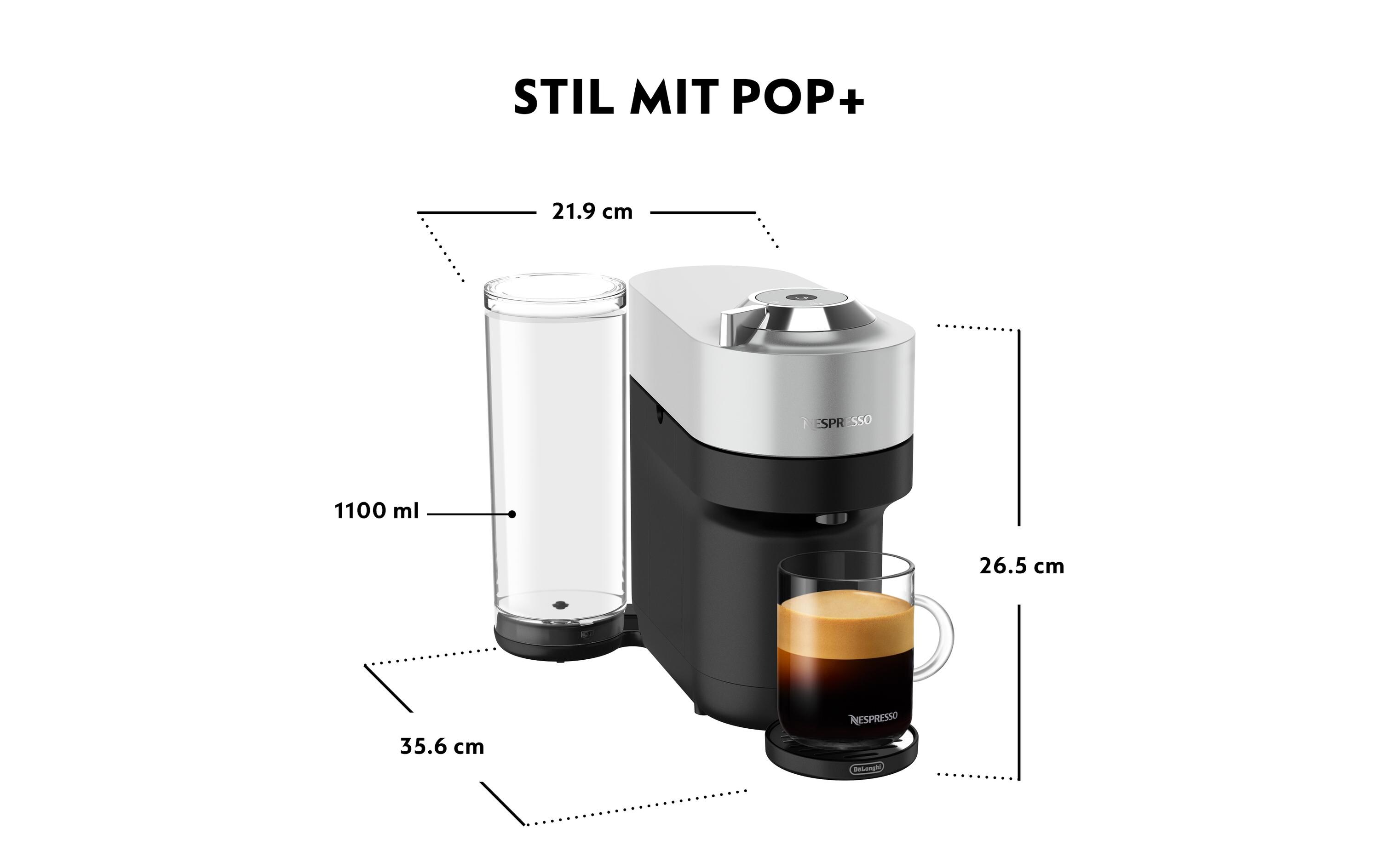 De'Longhi Kaffeemaschine Nespresso Vertuo Pop+ Silber