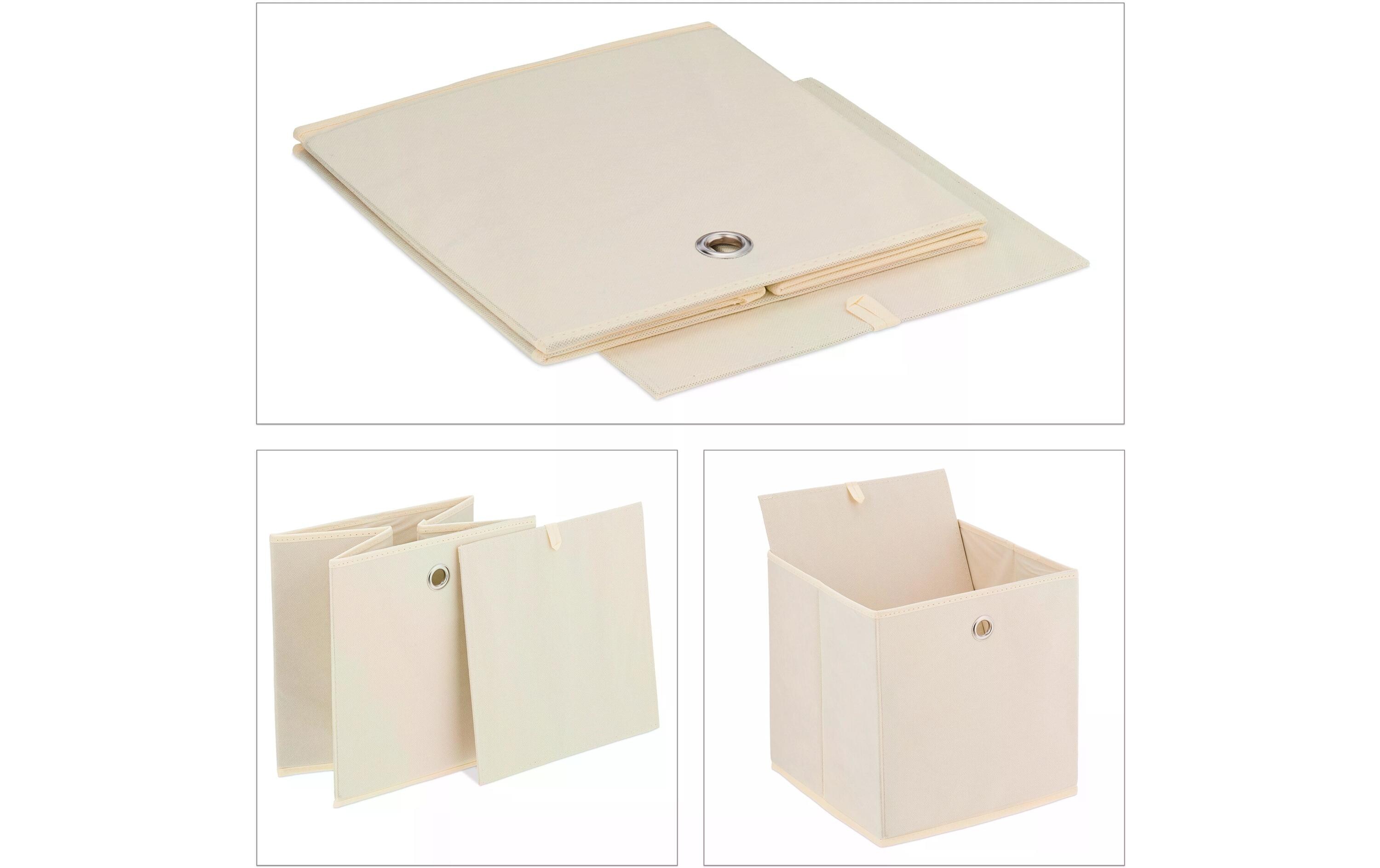 relaxdays Aufbewahrungsbox 4er Set Creme