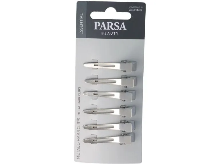 Parsa Beauty Haar-Clip Metall Silber 6 Stück