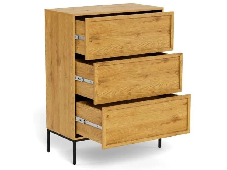 AC Design Kommode Palmdale 80 x 40 x 110 cm, Eiche hell AC Design Kommode Palmdale 80 x 40 x 110 cm, Eiche hell