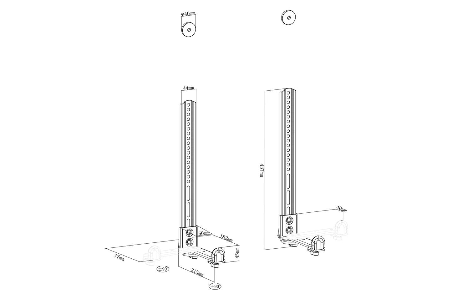 NEOMOUNTS TV-Halterung AWL29-650BL1 bis 15 kg – Schwarz