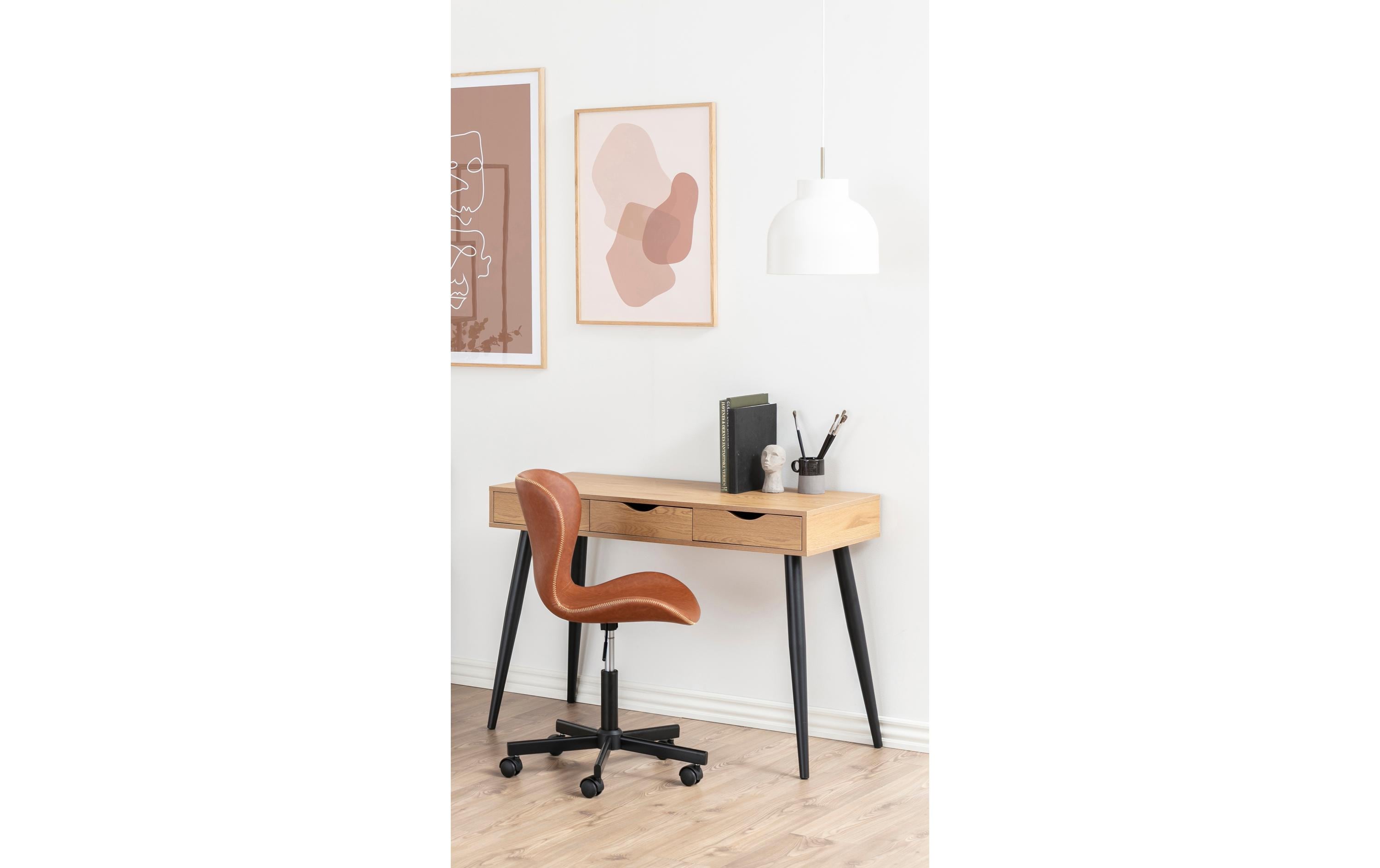 AC Design Bürostuhl Batilda, mit Polsterrücken, Cognac