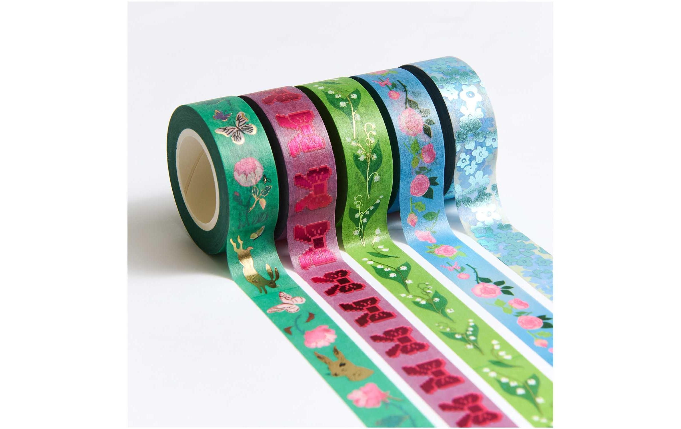 Rico Design Washi Tape La Vie En Rose 5 Stück, Blau/Grün, 10 m