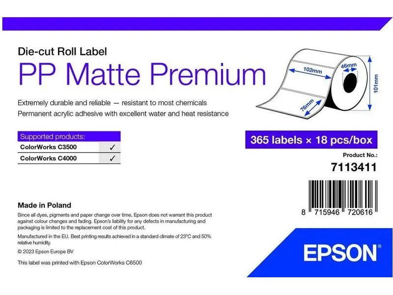 Epson Etikettenrolle 102 x 76 mm Epson Etikettenrolle 102 x 76 mm