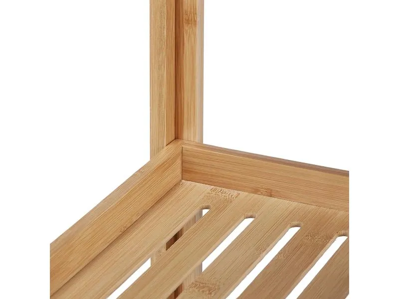 relaxdays Badezimmerregal mit 3 Ablagen 90 x 36.5 x 26 cm, Nature