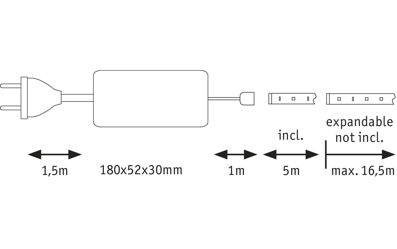 Paulmann LED-Stripe MaxLED 500 2700 K, 5 m Basisset Paulmann LED-Stripe MaxLED 500 2700 K, 5 m Basisset