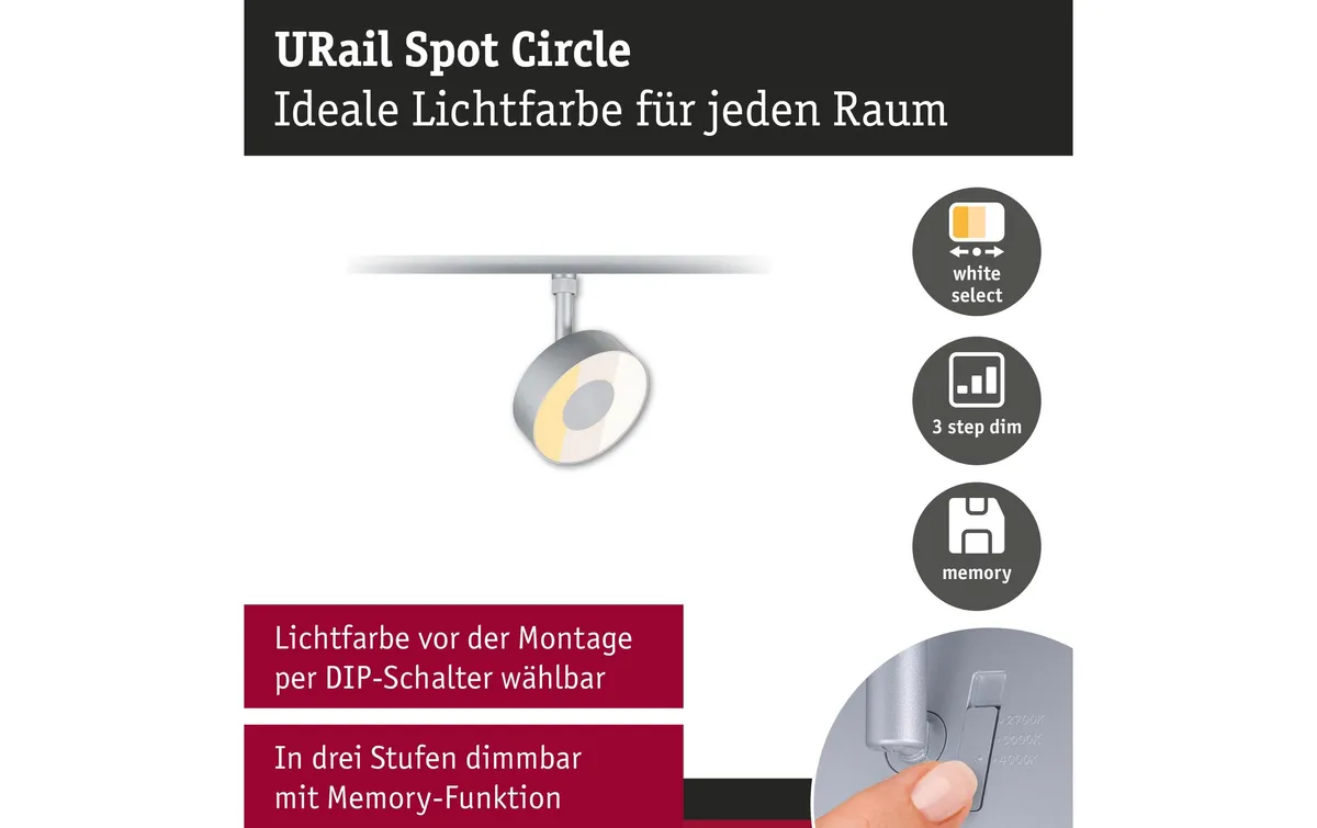 Paulmann URail Schienenspot Circle 3-Step-Dim 230 V Chrom