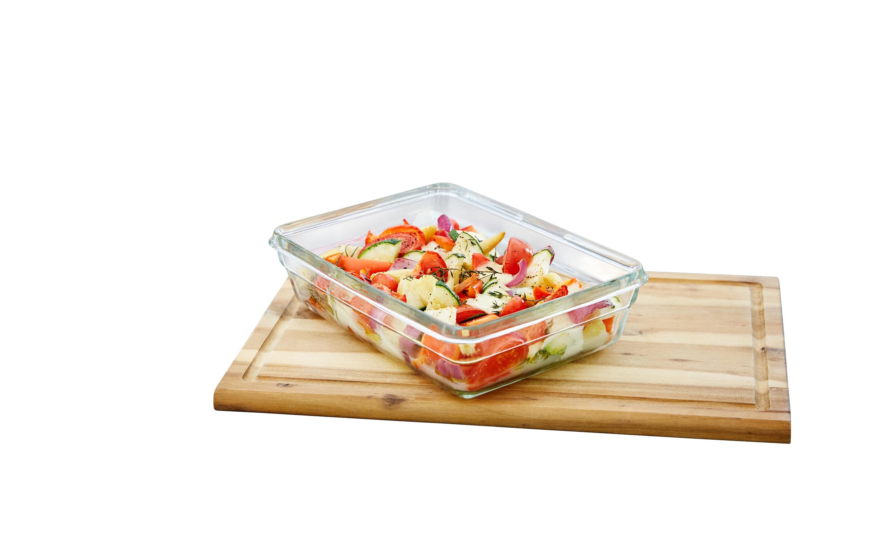 Emsa Vorratsbehälter Clip & Close Eco 3-teilig, Rot/Transparent