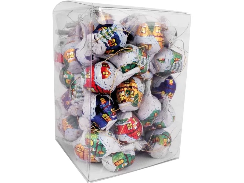 Abtey Trommel mit Baumdekoration Weihnachtshäuschen 650 g