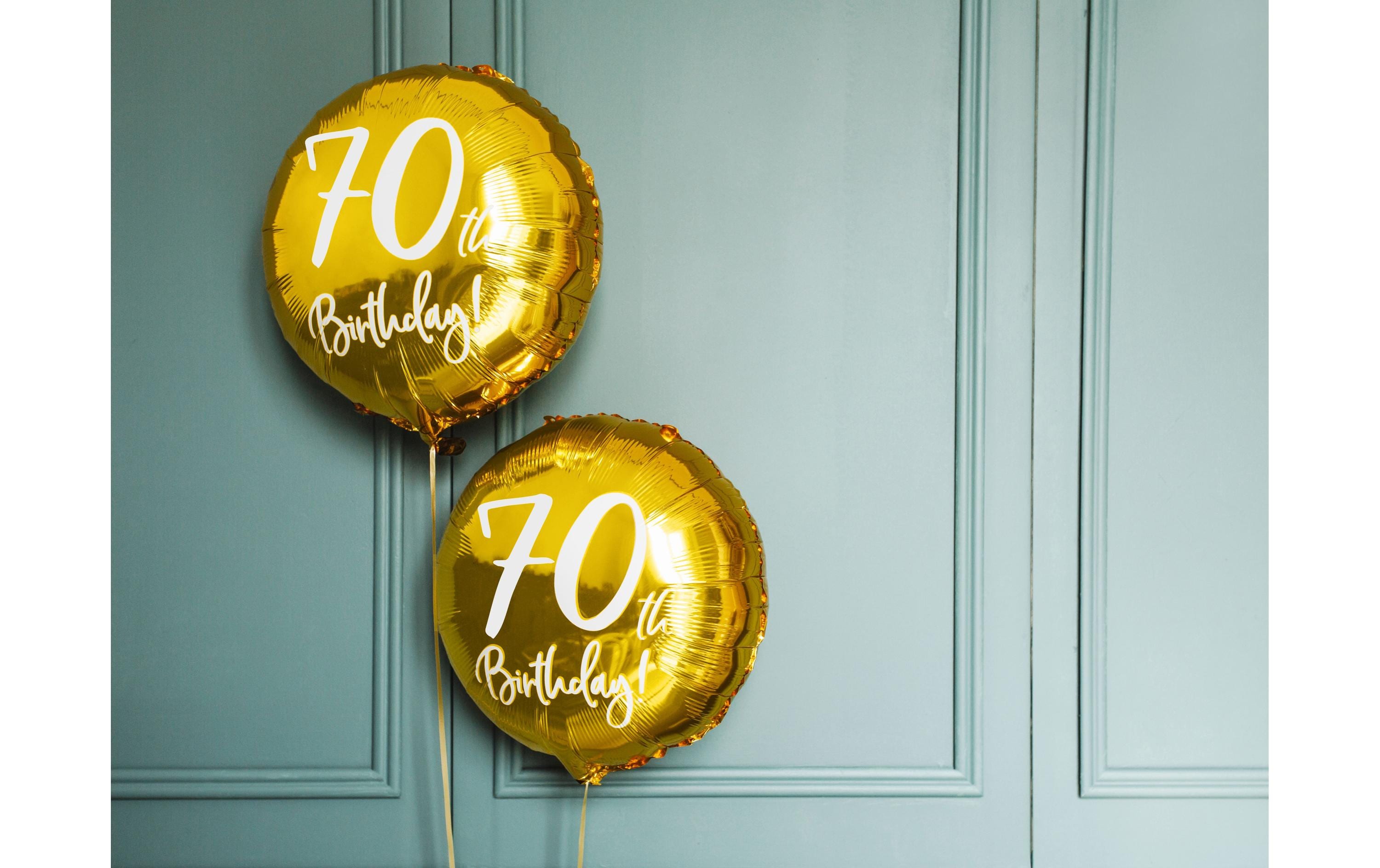 Partydeco Folienballon 70th Birthday Gold/Weiss