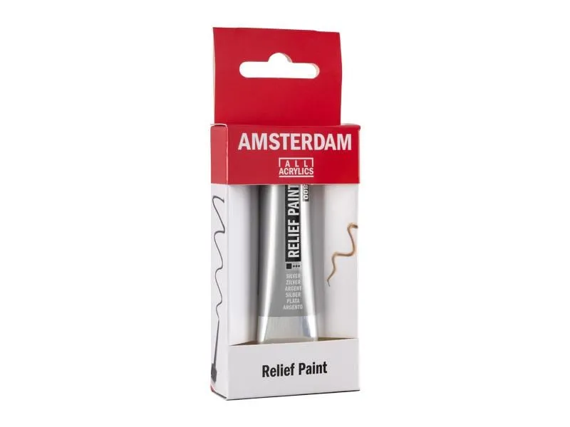 Amsterdam Acrylfarbe Reliefpaint 800 Silber deckend, 20 ml Amsterdam Acrylfarbe Reliefpaint 800 Silber deckend, 20 ml
