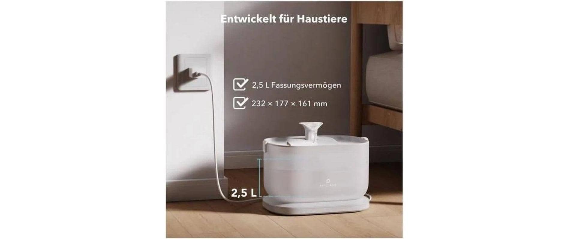 Petlibro Dockstream kabellose Wasserfontäne Weiss