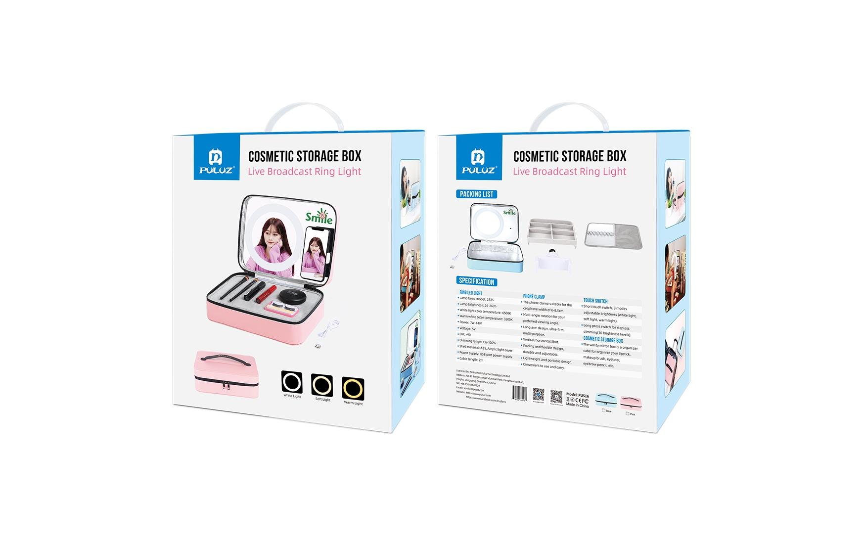 Puluz Kosmetikbox mit Ringlicht 20 cm