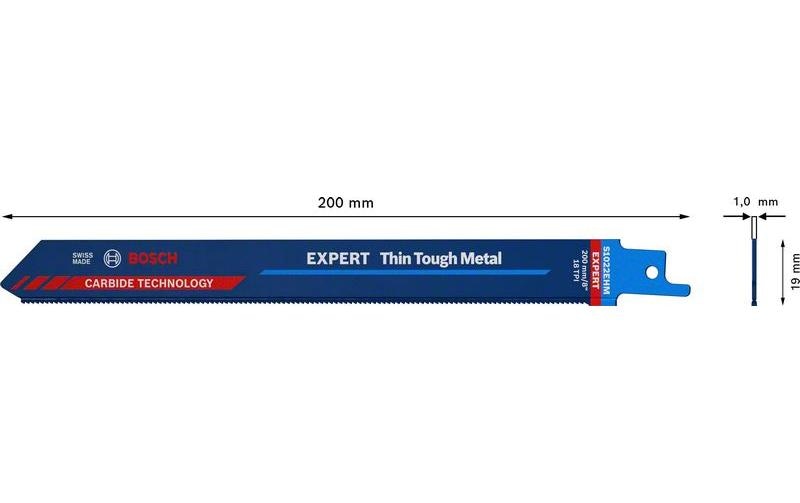 Bosch Professional Säbelsägeblatt EXPERT Thin Tough Metal S 1022 EHM