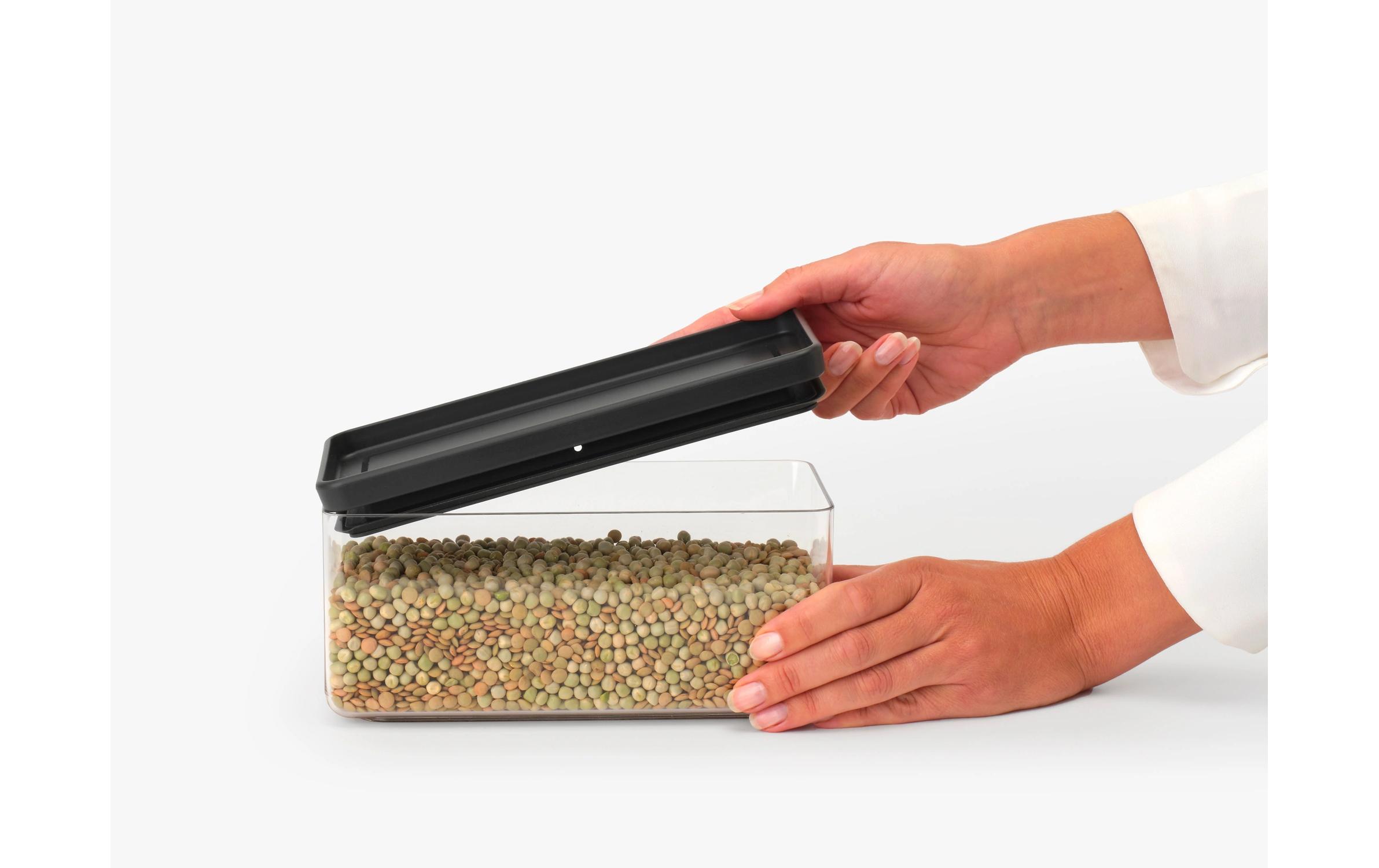 Brabantia Vorratsdose Tasty+ 1.5 l, Dunkelgrau/Grau/Transparent