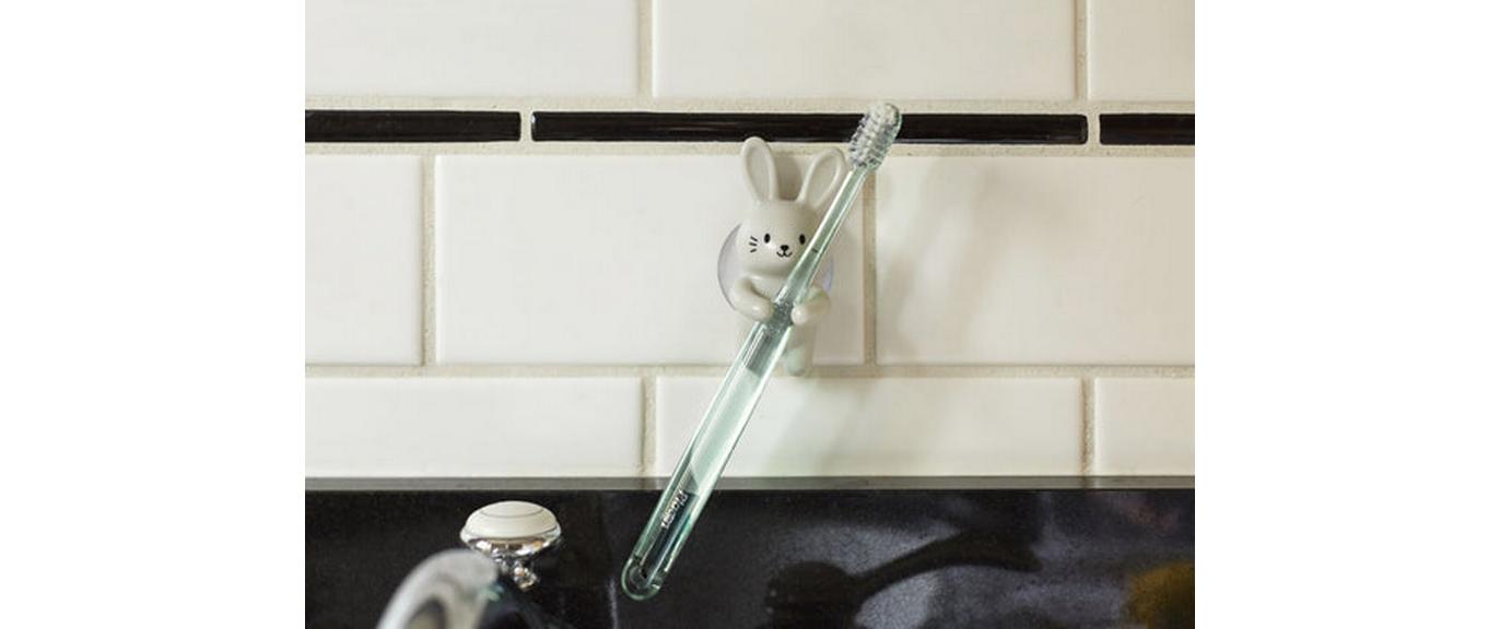 Kikkerland Zahnbürstenhalter Häschen Weiss