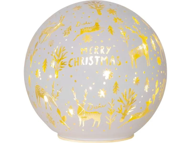 Star Trading Schneekugel MerryX-mas, Ø 15 cm, Weiss