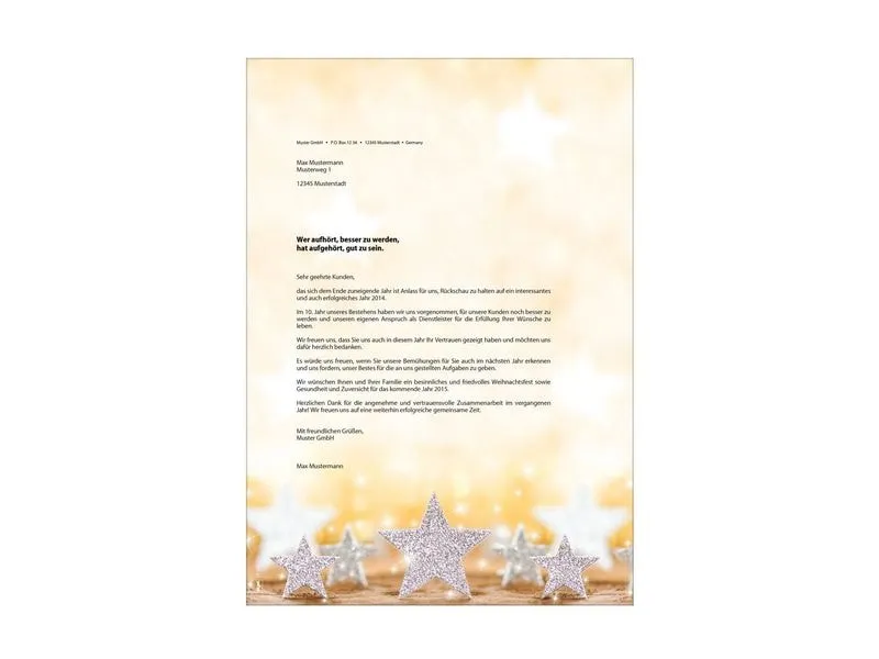 Sigel Motivpapier Glitter Stars, A4, 90 g/m², 100 Blatt