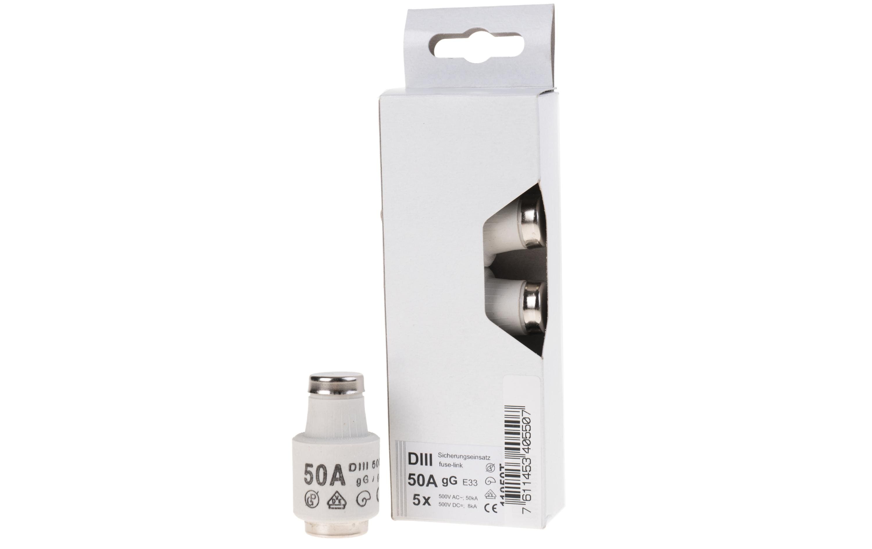 Elektromaterial Sicherungseinsatz DIII 50A Elektromaterial Sicherungseinsatz DIII 50A