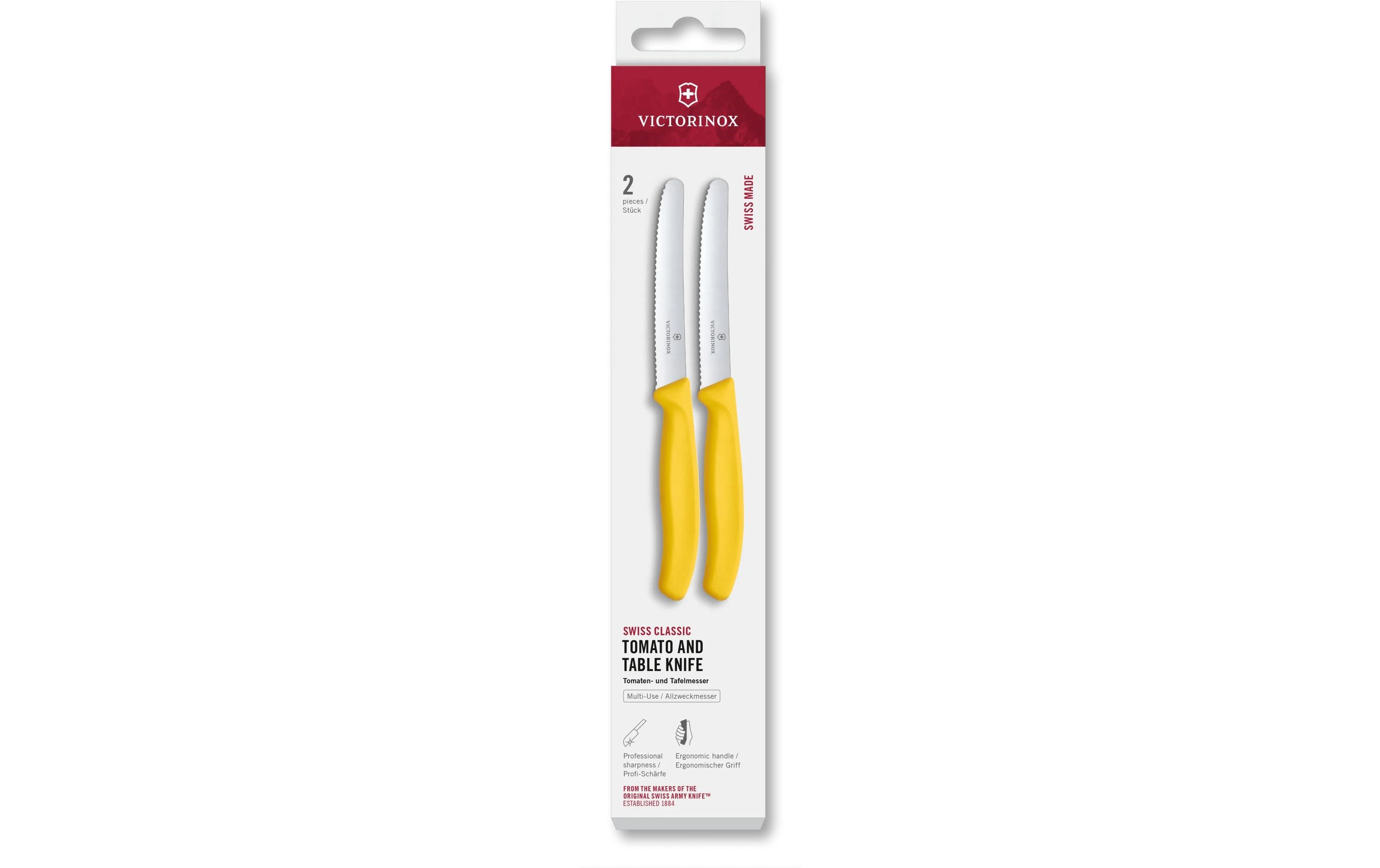 Victorinox Tafelmesser Swiss Classic, 11 cm, Gelb, 2 Stück