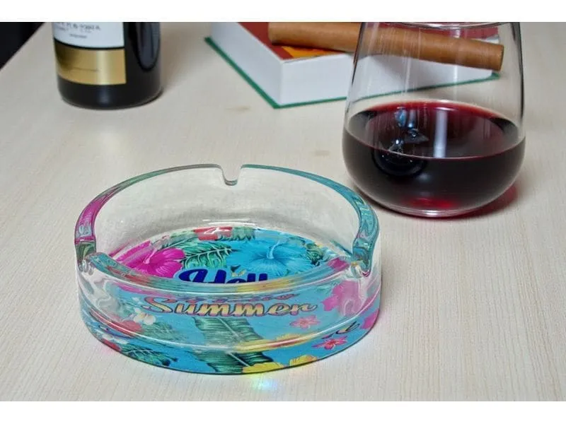 Dameco Aschenbecher Aschenbecher rund Hello Summer Blau Dameco Aschenbecher Aschenbecher rund Hello Summer Blau