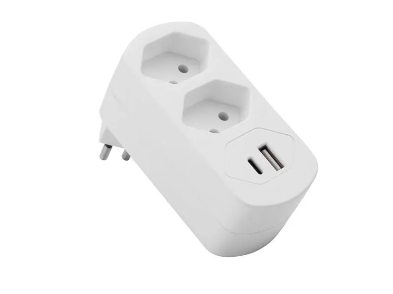 Schönenberger Abzweigstecker MOVE 2xT13 mit USB PD30W Schönenberger Abzweigstecker MOVE 2xT13 mit USB PD30W
