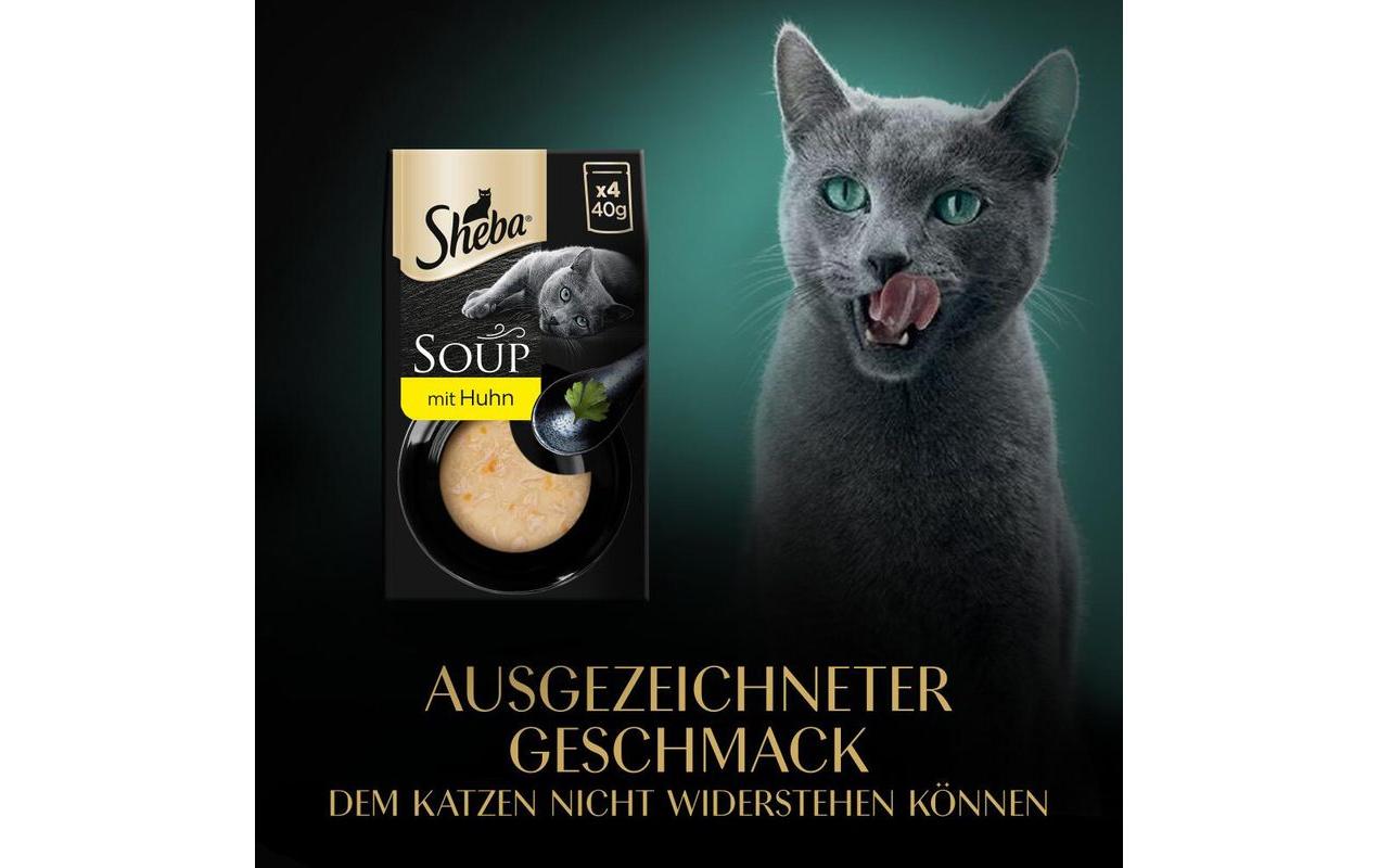 Sheba Nassfutter Classic Soup mit Hühnchenbrustfilet, 4 x 40g