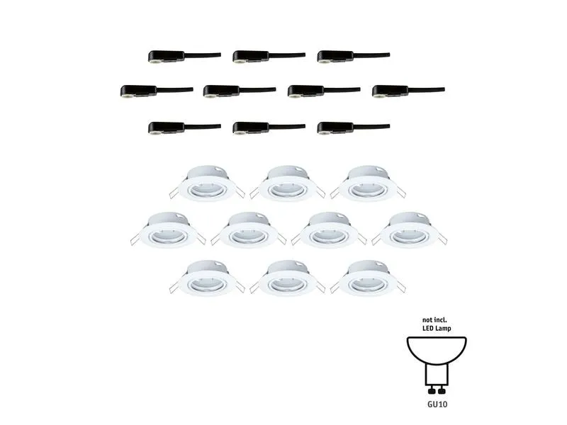 Paulmann Einbauspot LED Base Basisset, GU10, 10 x 10W, Weiss Paulmann Einbauspot LED Base Basisset, GU10, 10 x 10W, Weiss
