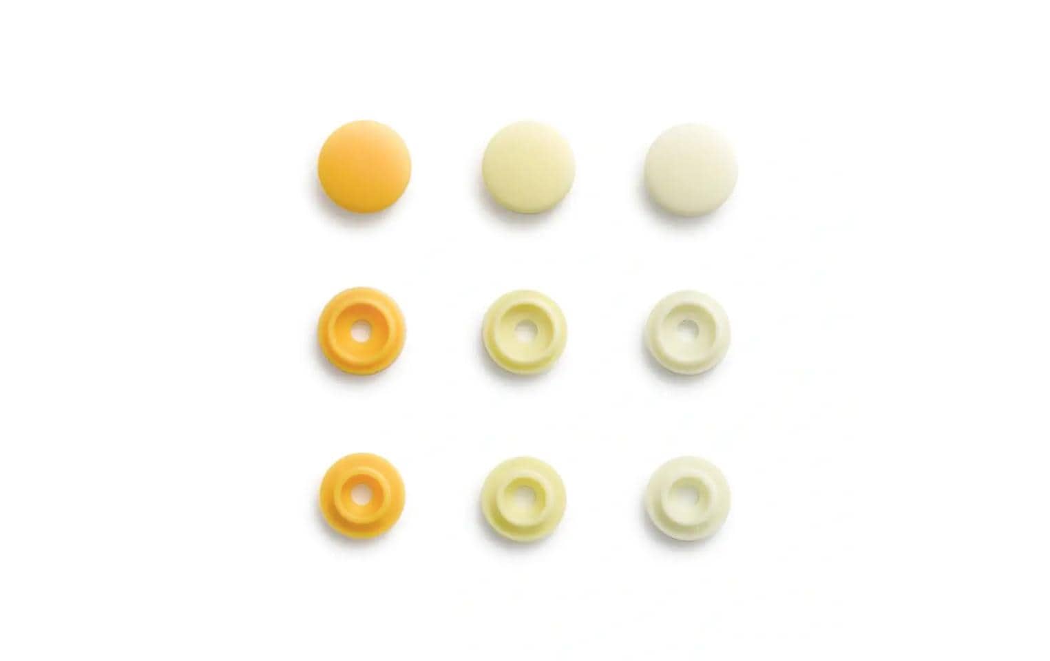 Prym Druckknöpfe Color Snaps Hellgelb, Ø 9 mm, 36 Stück Prym Druckknöpfe Color Snaps Hellgelb, Ø 9 mm, 36 Stück