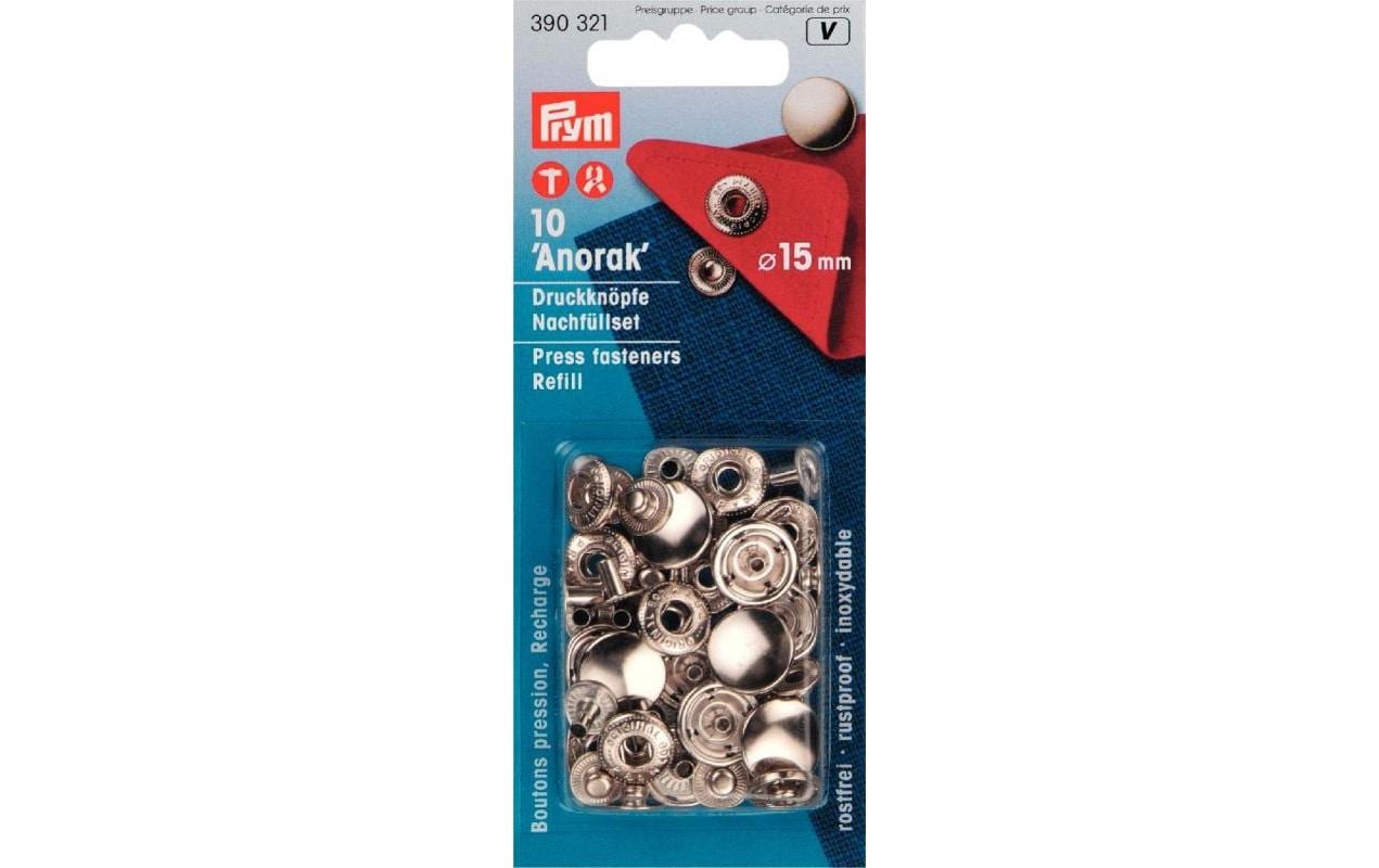 Prym Druckknöpfe Anorak Silber, 15 mm Prym Druckknöpfe Anorak Silber, 15 mm