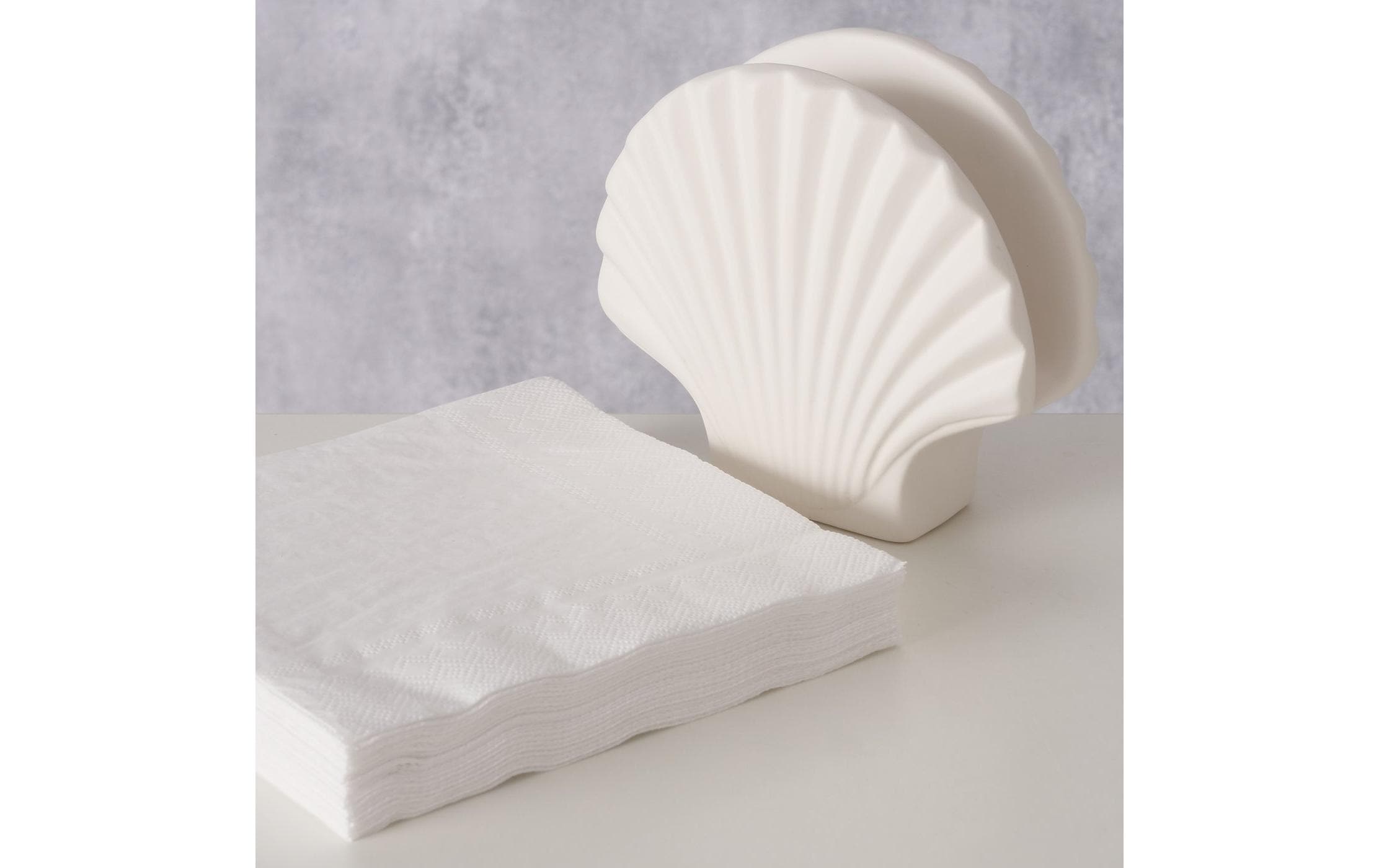 Boltze Serviettenhalter Muschel Lamira, Weiss