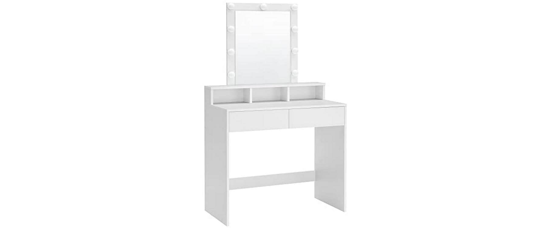 VASAGLE Schminktisch mit Spiegel Weiss VASAGLE Schminktisch mit Spiegel Weiss