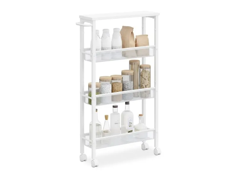 relaxdays Nischenwagen 77 x 13 x 45.5 cm Weiss relaxdays Nischenwagen 77 x 13 x 45.5 cm Weiss