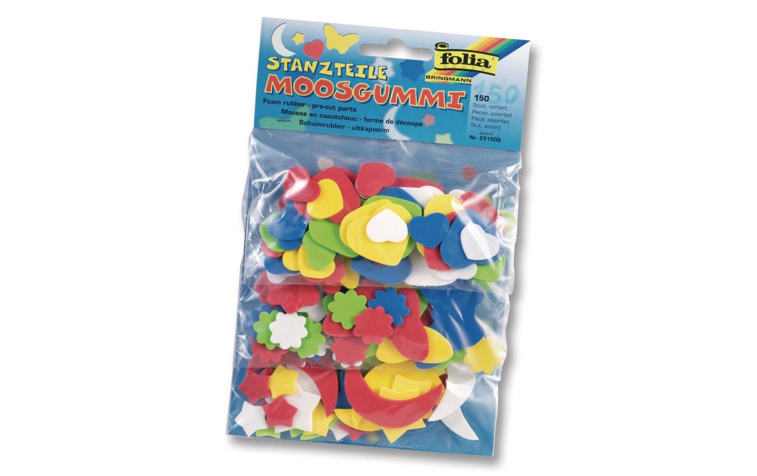 Folia Moosgummi-Stanzteile Diverse Motive, 150 Stück Folia Moosgummi-Stanzteile Diverse Motive, 150 Stück