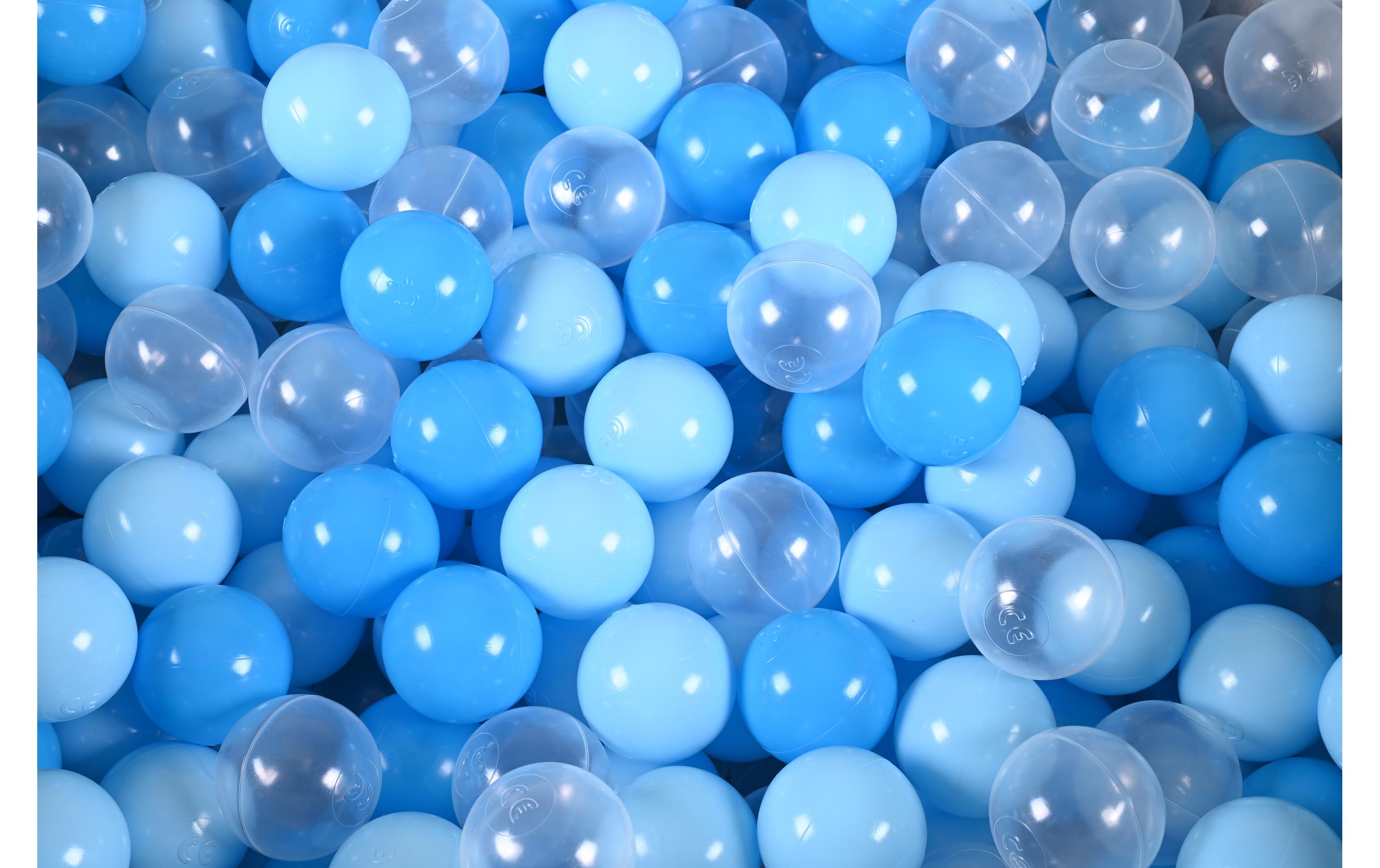 Knorrtoys Bällebad Grey White Stars 300 Bälle blue/blue/transparent