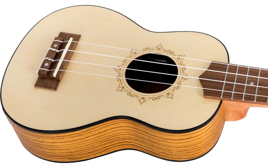 Flight Ukulele Soprano – Spruce/Zebrano – CEQ