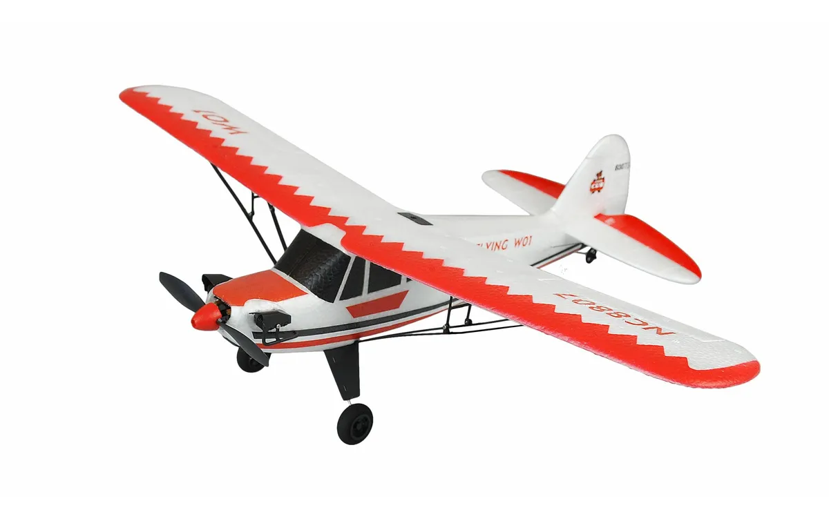 Amewi Motorflugzeug Piper J-3 Cub 505 mm, Rot/Weiss Gyro, RTF