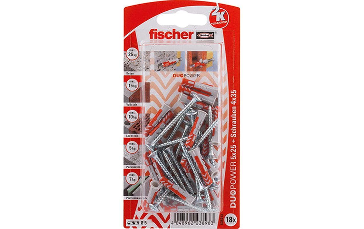 Fischer Dübel DUOPOWER 5 x 25 S, 18 Stück