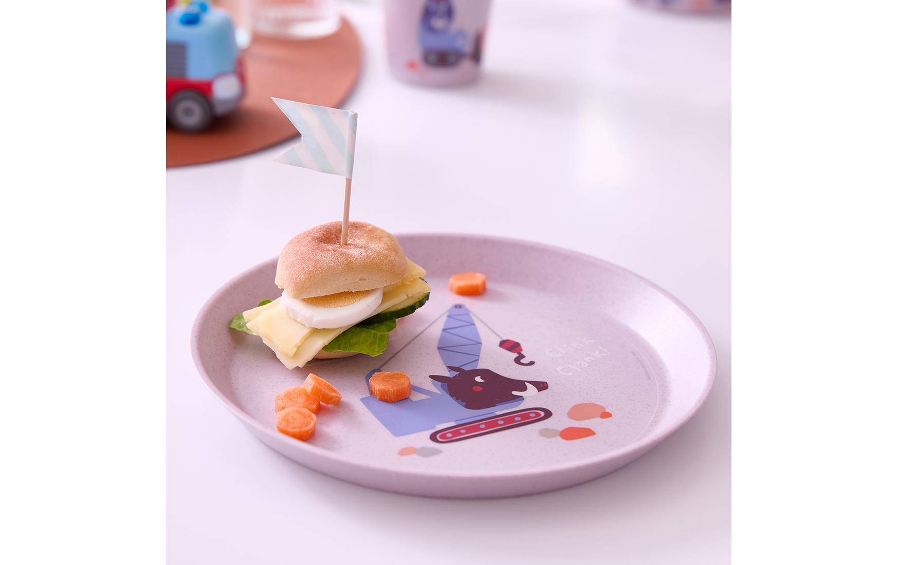 Koziol Kinderteller CONNECT TRUCKS purple grey 400 ml Koziol Kinderteller CONNECT TRUCKS purple grey 400 ml