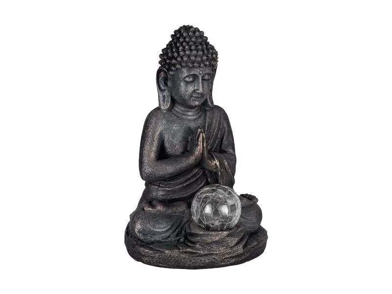 EGLO Leuchten Gartenlicht Solardekoration Buddha, 27 cm, Grau EGLO Leuchten Gartenlicht Solardekoration Buddha, 27 cm, Grau